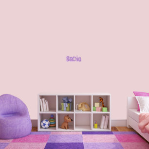 Cute Floral Script Small Name Wall Decal