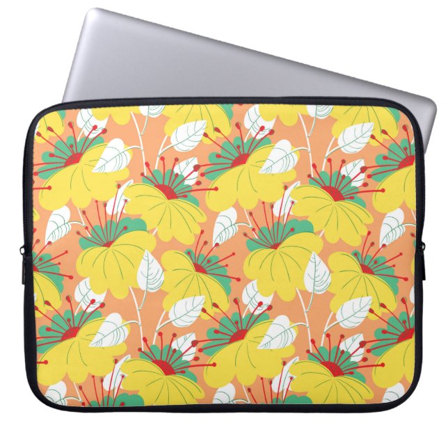 Cute floral seamless pattern. Background with hand Laptop Sleeve (Front)