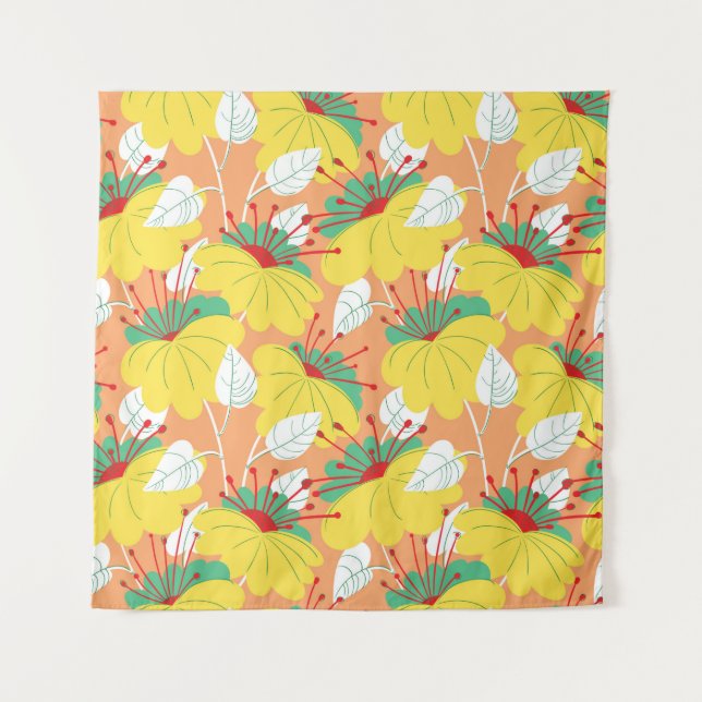 Cute floral seamless pattern. Background with hand Tapestry (Front)
