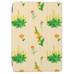 Cute floral seamless pattern with hand-drawn illus iPad air cover