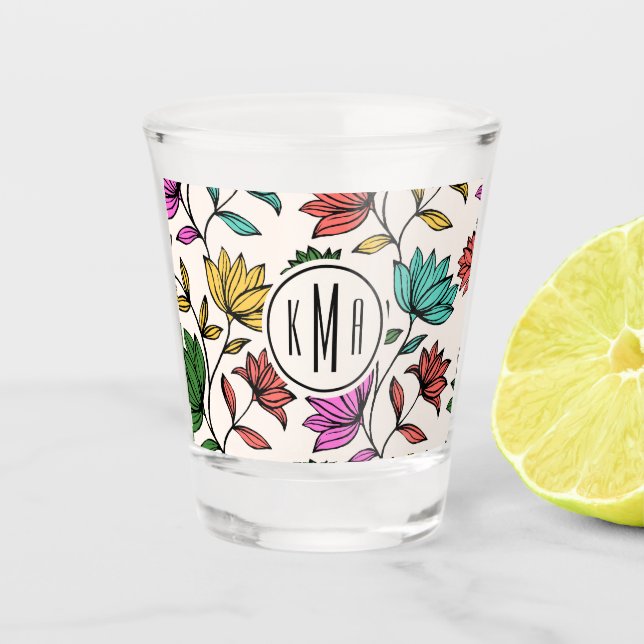 Cute Floral Shot Glass (Front)
