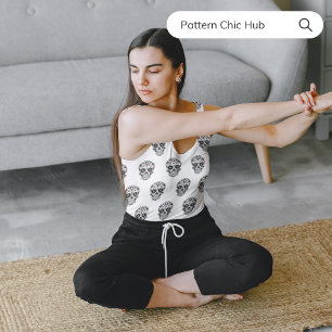 Cute Floral Skull Workout Women Tank Top