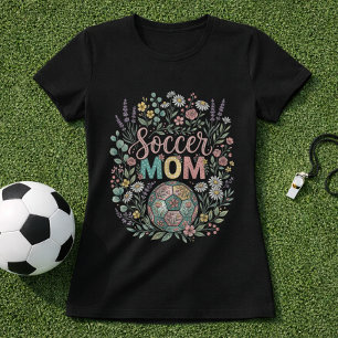 Cute Floral Soccer Mom  T-Shirt
