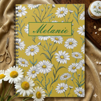 Cute Floral Spring Daisy Personalized Notebook