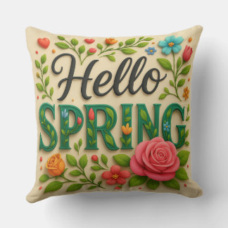 Cute Floral Spring Throw Pillow