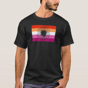 Cute Floral Sunflower Gay Lesbian Pride Flag Coupl T-Shirt