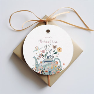 Cute floral tea party Bridal shower Favor Tags