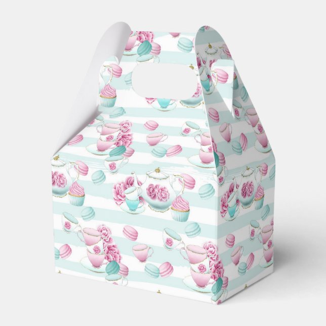 Cute floral tea party favor box (Front Side)