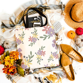 Cute floral tote bag