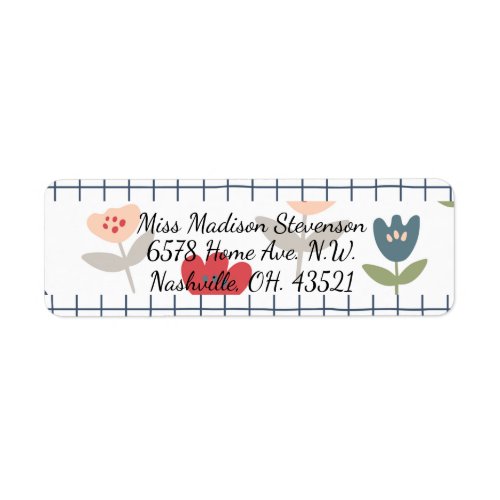 Cute Floral Tulips Farmhouse Design Pretty Abstrac Label