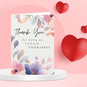 Cute Floral Watercolor Best Friend Funny  Thank You Card