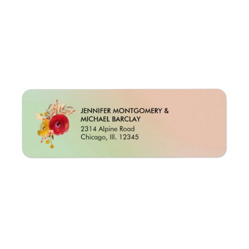 Cute Floral Watercolor Bouquet Label