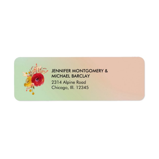 Cute Floral Watercolor Bouquet Label (Front)