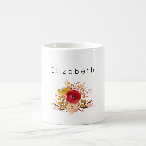 Cute Floral Watercolor Bouquet Personalized Coffee Mug