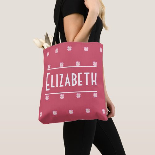 Cute Floral Watercolor Name Typography Girly Pink  Tote Bag