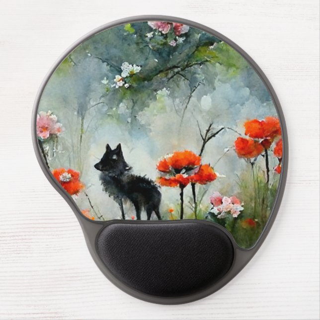 Cute floral wild animal  mouse pad (Front)