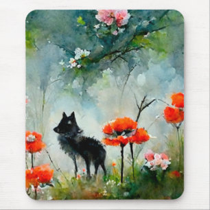 Cute floral wild animal  mouse pad