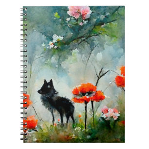 Cute floral wild animal photo notebook