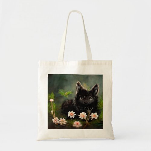 Cute floral wild animal  tote bag