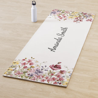 Cute Floral Wild Flowers Name Yoga Mat