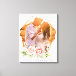 Cute floral wreath photography frame canvas print