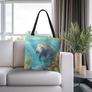 Cute Florida Manatee, Tote Bag