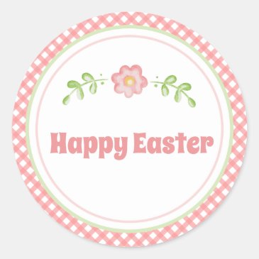 Cute Flower and Coral Pink Gingham Easter