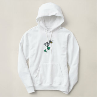 Cute Flower and Happy Bee Tote Embroidered Hoodie