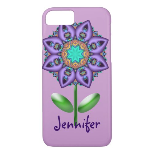 Cute Flower and Name iPhone Case