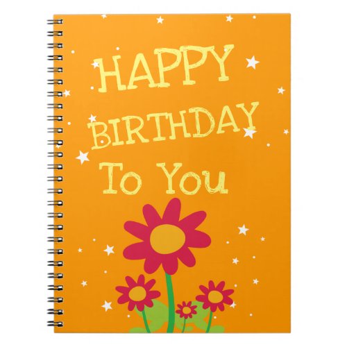 Cute Flower Birthday Gift Notebook