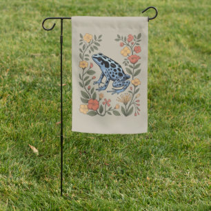 Cute Flower Blue Poison Dart Frog Toad  Frog Lover Garden Flag