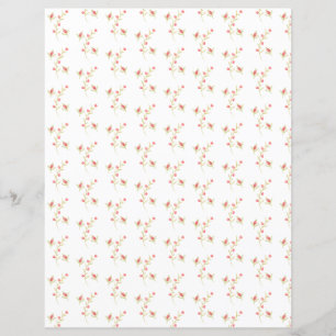 Cute Flower Buds on White Scrapbook Sheet