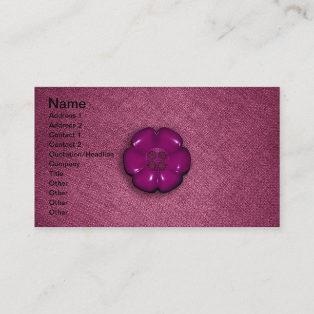 Cute Flower Button Business Card (Front)