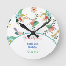 Cute Flower Colorful 21st Happy Birthday