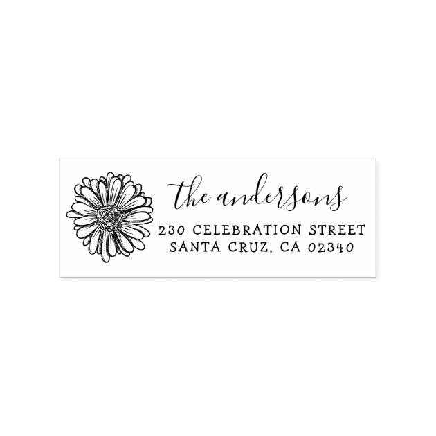 custom name flower created for you by personalized self inking stamp 1.5"