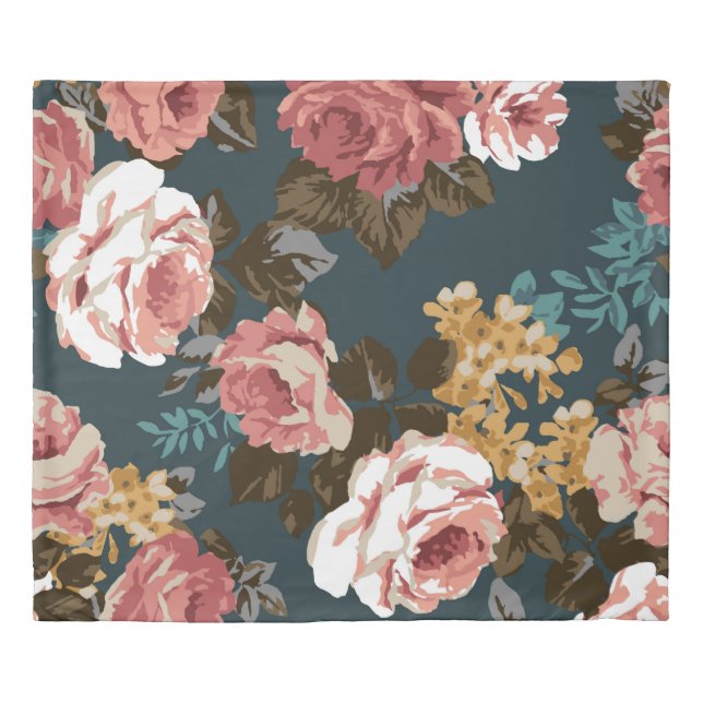 cute flower design textile illustrationart, patter duvet cover (Front)