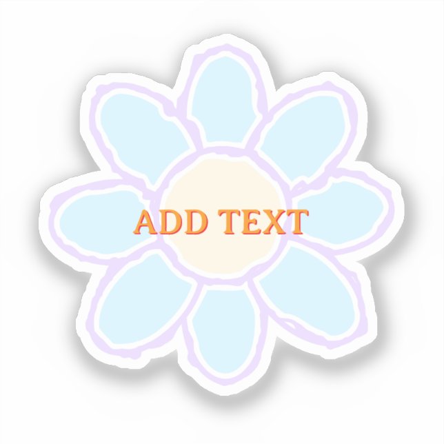  Cute Flower Drawing Custom Text Sticker (Front)