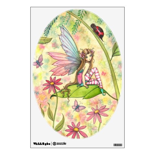 Cute Flower Fairy and Ladybug Fantasy Art Wall Decal