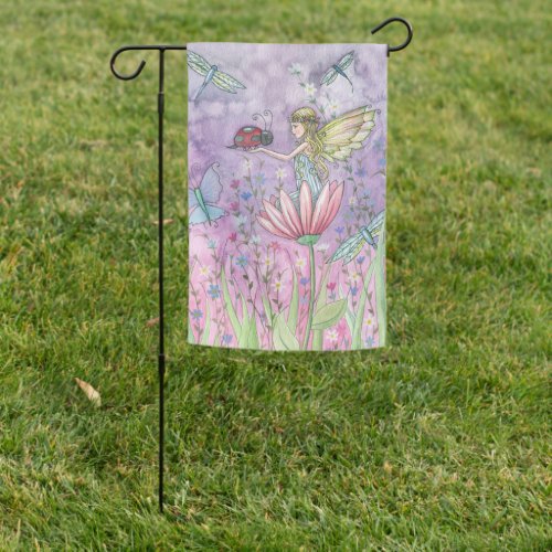 Cute Flower Fairy Art by Molly Harrison Garden Flag