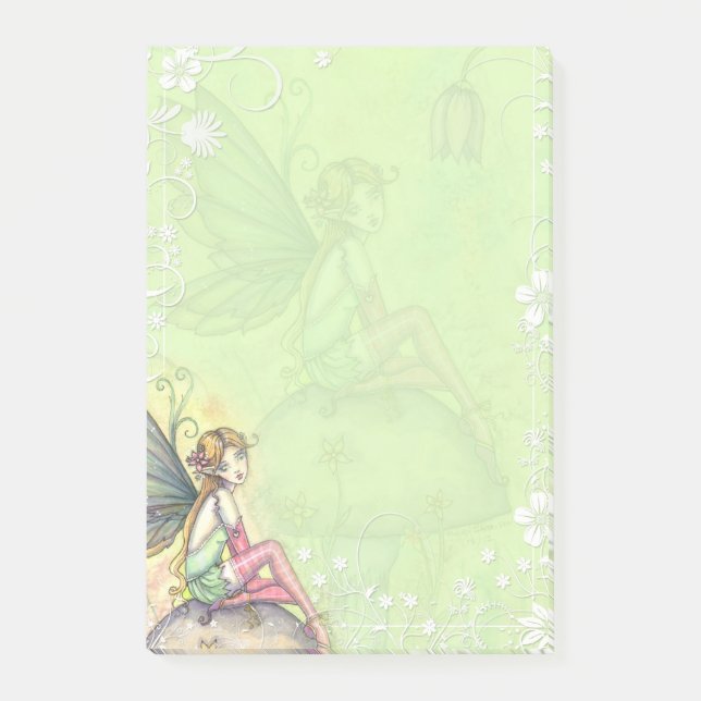 Cute Flower Fairy Art Post-it Notes (Front)