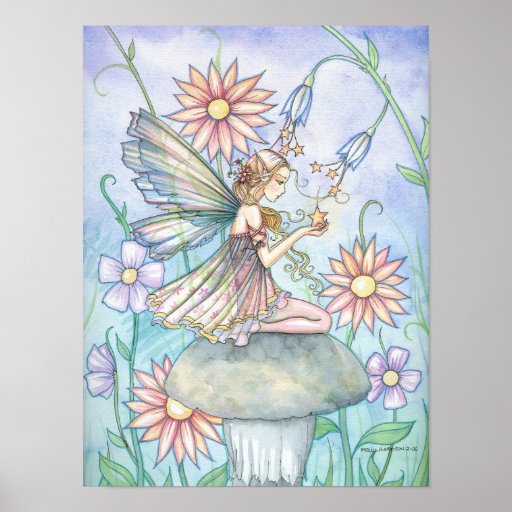 Cute Flower Fairy Art Poster by Molly Harrison | Zazzle