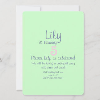 Cute Flower Fairy Birthday Party Invite