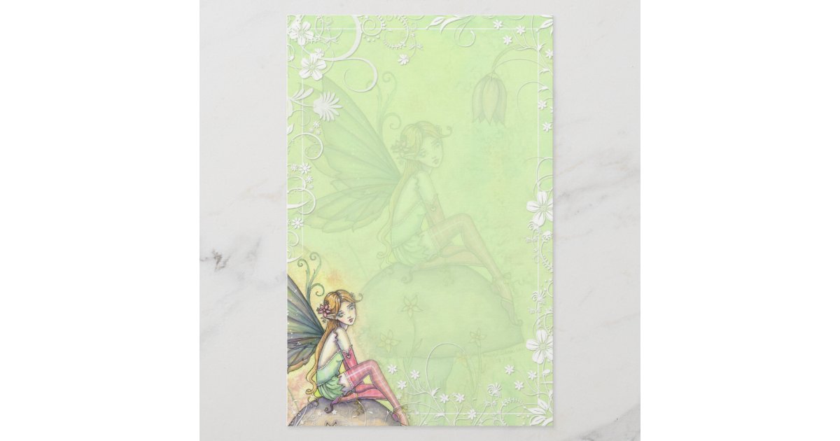 Cute Flower Fairy Fancy Stationery Zazzle