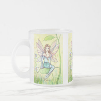 Cute Flower Fairy Fantasy Art Frosted Glass Coffee Mug