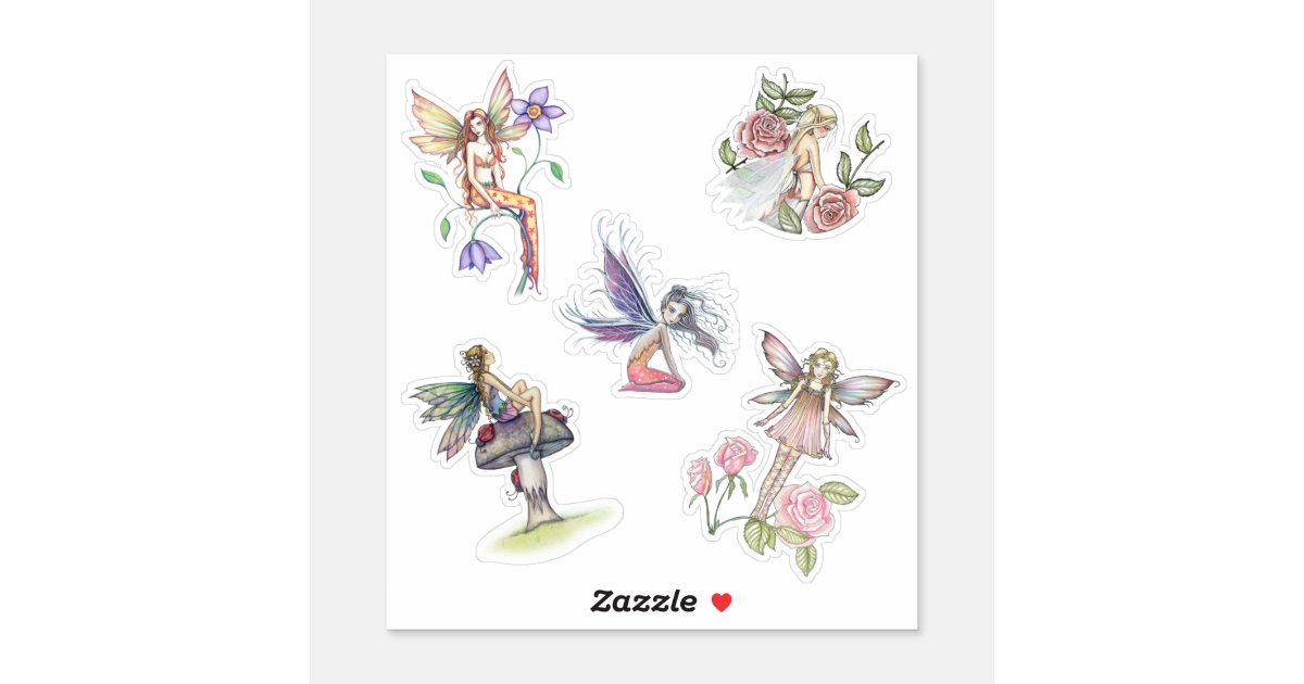 Cute Flower Fairy Stickers by Molly Harrison