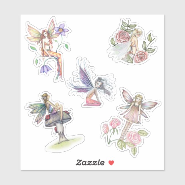 Cute Flower Fairy Stickers by Molly Harrison (Sheet)