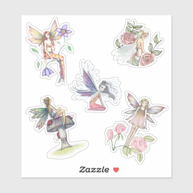 Cute Flower Fairy Stickers by Molly Harrison | Zazzle