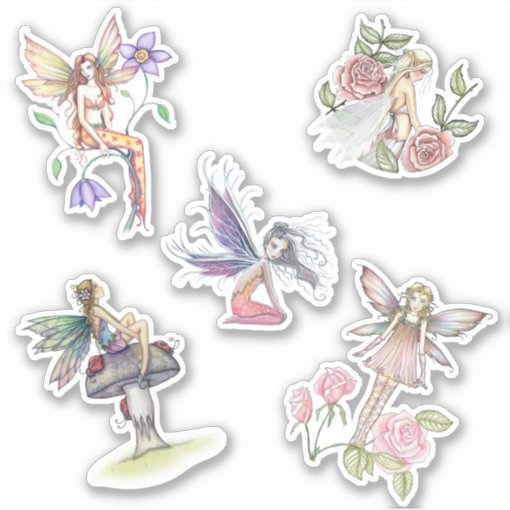 Cute Flower Fairy Stickers by Molly Harrison | Zazzle