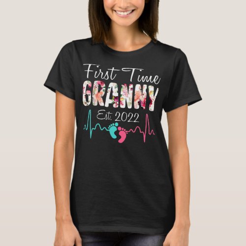 Cute Flower First Time Granny Birthday Mothers T_Shirt
