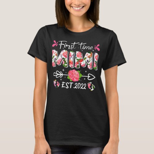 Cute Flower First Time Mimi Birthday Mothers Day  T_Shirt